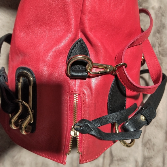 Handcrafted Italian Leather Lavorazione Artigianale Red Black Bag *DESCRIPTION* - Picture 13 of 16